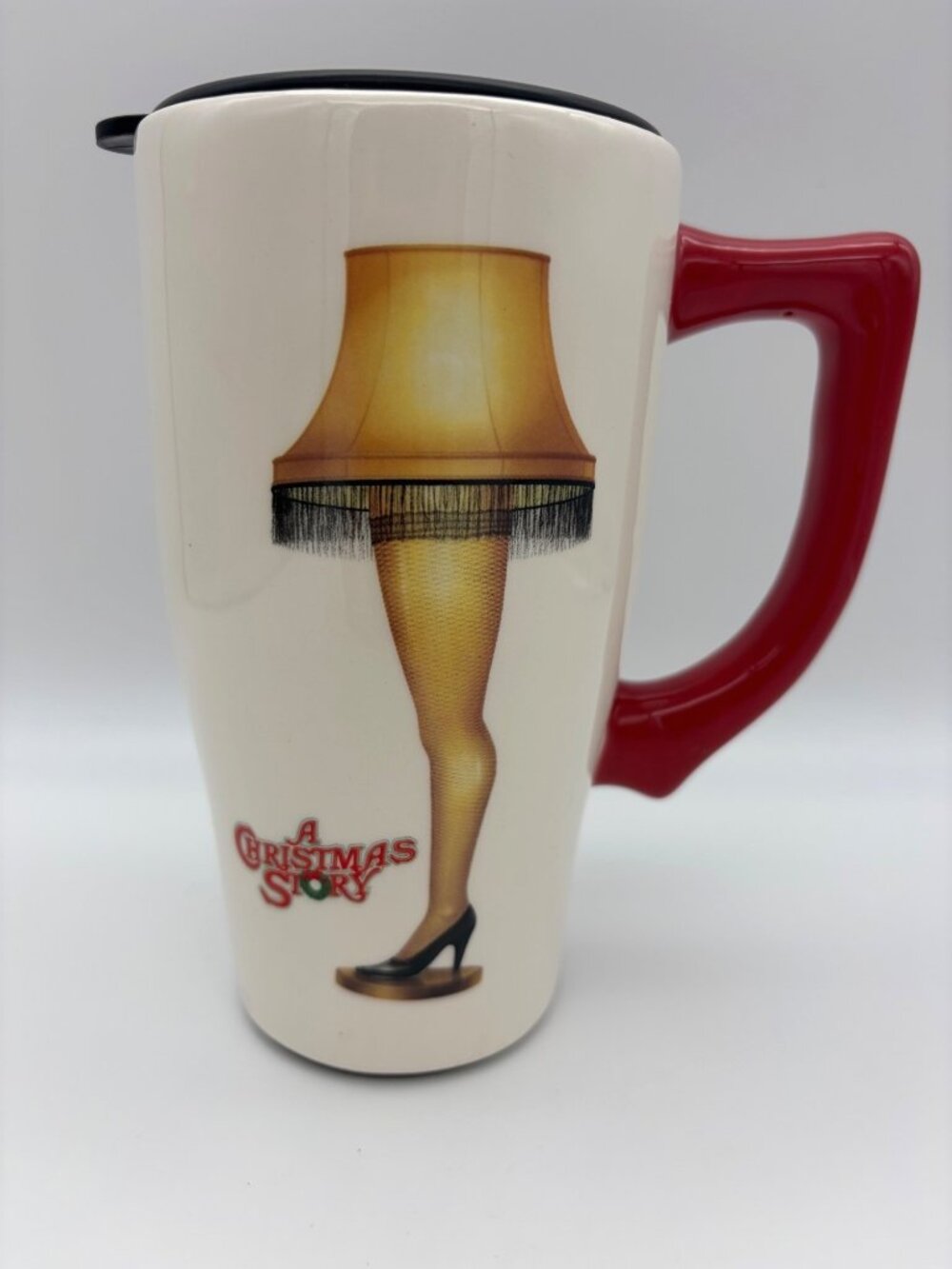 Spoontiques A Christmas Story Leg Lamp Ceramic Travel Mug Fra-Gee-Lay Movie 18oz